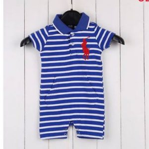 29-24-Polo romper -Line blue