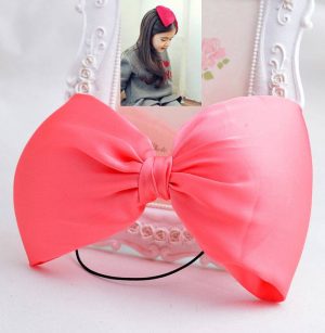 72-12-Large bow hair band -watermelon red