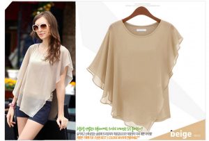 88-217-Short-sleeved chiffon shirt