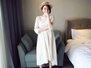 89-196-Fashion cotton breastfeeding dress