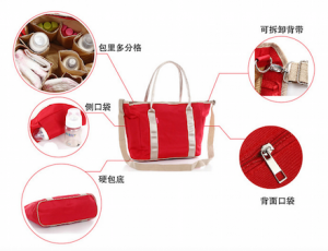 68-13-V-COOOL Large Diaper Bags -Red