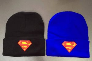 77-189-Superman head cap Blue