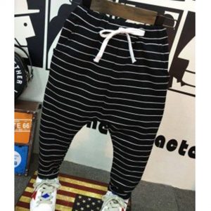 51-3-Striped casual pants collapse