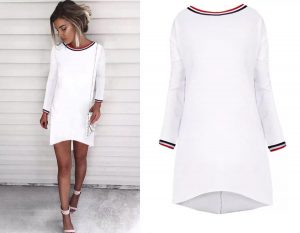 88-314-White long sleeve dress