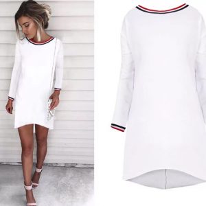 88-314-White long sleeve dress