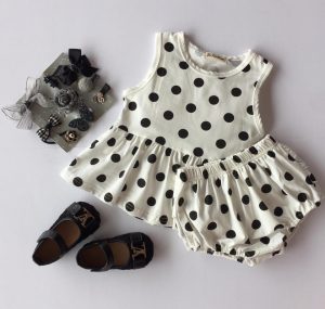 28-58-Dot Dress Shorts 2pcs