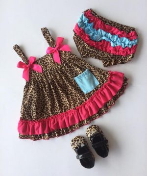 20-95-Leopard Dress With Panty - Pink